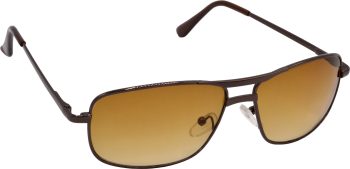 Air Strike Brown Lens Brown Frame Rectangular Sunglass Stylish For Sunglasses Men Women Boys Girls