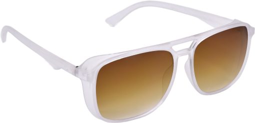 Air Strike Grey Lens White Frame Retro Square Sunglass Stylish For Sunglasses Men Women Boys Girls