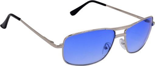 Air Strike Blue Lens Silver Frame Rectangular Sunglass Stylish For Sunglasses Men Women Boys Girls