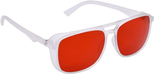 Air Strike Red Lens White Frame Retro Square Sunglass Stylish For Sunglasses Men Women Boys Girls