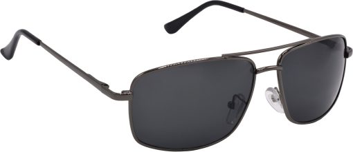 Air Strike Black Lens Grey Frame Rectangular Sunglass Stylish For Sunglasses Men Women Boys Girls