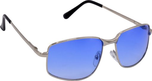 Air Strike Blue Lens Silver Frame Wrap-around Sunglass Stylish For Sunglasses Men Women Boys Girls