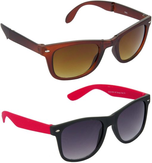 Air Strike Grey Lens Brown Frame Rectangular Stylish For Sunglasses Men Women Boys Girls