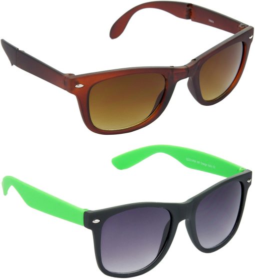 Air Strike Grey Lens Brown Frame Rectangular Stylish For Sunglasses Men Women Boys Girls