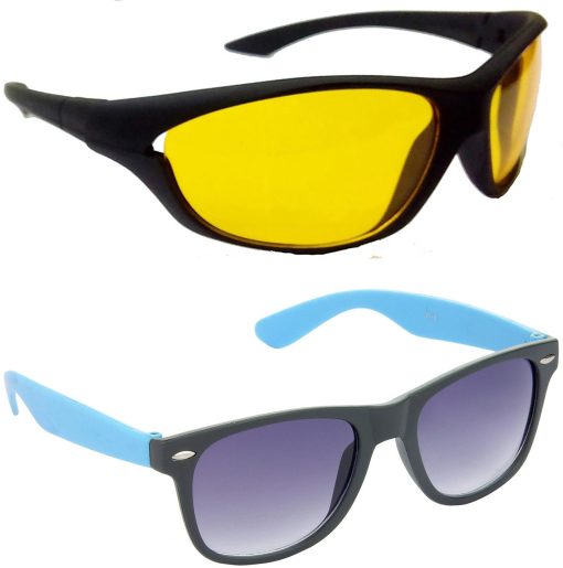 Air Strike Yellow Lens Black Frame Sports Sunglass Stylish For Sunglasses Men Women Boys Girls