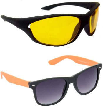 Air Strike Yellow Lens Black Frame Sports Sunglass Stylish For Sunglasses Men Women Boys Girls