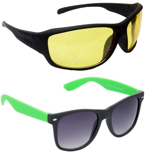 Air Strike Yellow Lens Black Frame Sports Sunglass Stylish For Sunglasses Men Women Boys Girls
