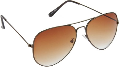 Air Strike Multicolor Lens Brown Frame Pilot Stylish For Sunglasses Men Women Boys Girls