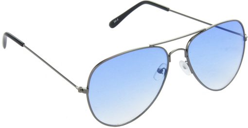 Air Strike Blue Lens Gray Frame Pilot Stylish For Sunglasses Men Women Boys Girls