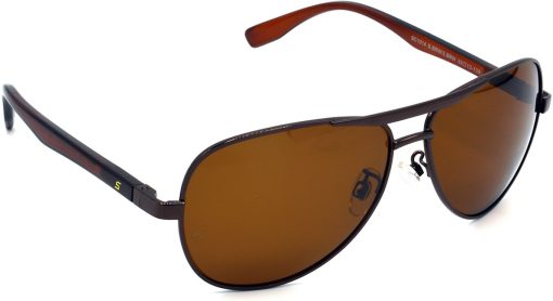 Air Strike Polarized Brown Lens Brown Frame Pilot Stylish For Sunglasses Men Women Boys Girls
