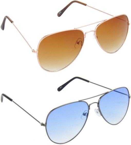 Air Strike Brown Lens Grey Frame Pilot Stylish For Sunglasses Men Women Boys Girls