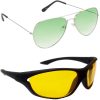 Air Strike Yellow Lens Silver Frame Pilot Stylish For Sunglasses Men Women Boys Girls