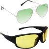 Air Strike Yellow Lens Silver Frame Pilot Stylish For Sunglasses Men Women Boys Girls