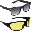 Air Strike Yellow Lens Black Frame Rectangular Stylish For Sunglasses Men Women Boys Girls