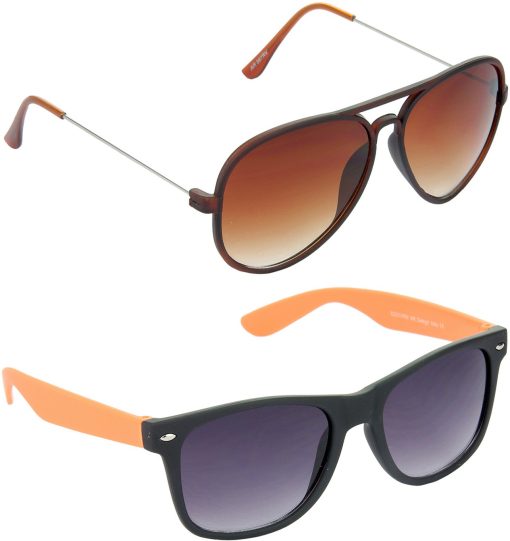 Air Strike Grey Lens Brown Frame Pilot Stylish For Sunglasses Men Women Boys Girls