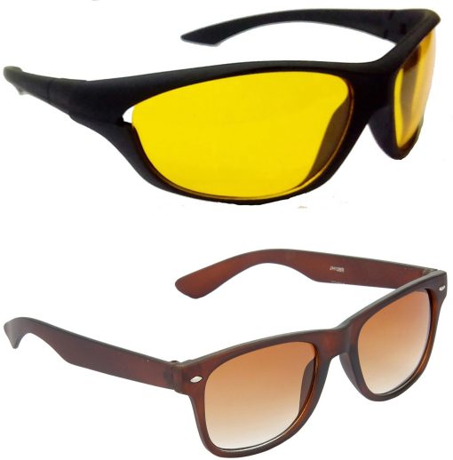 Air Strike Yellow Lens Brown Frame Sports Sunglass Stylish For Sunglasses Men Women Boys Girls