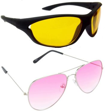 Air Strike Yellow Lens Silver Frame Sports Sunglass Stylish For Sunglasses Men Women Boys Girls