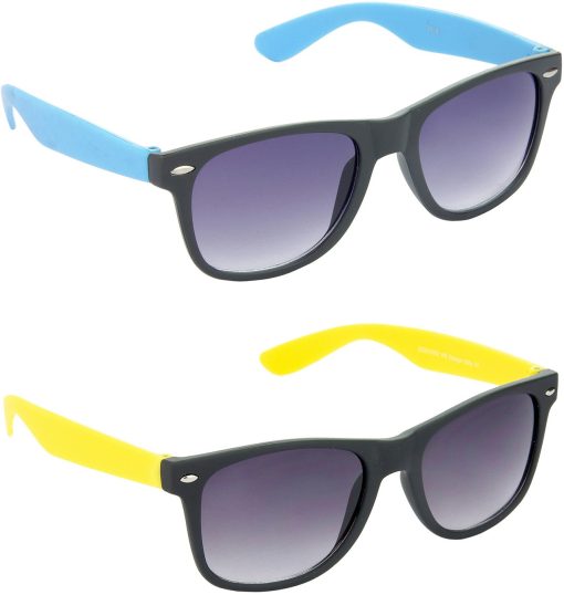 Air Strike Grey Lens Black Frame Rectangular Stylish For Sunglasses Men Women Boys Girls