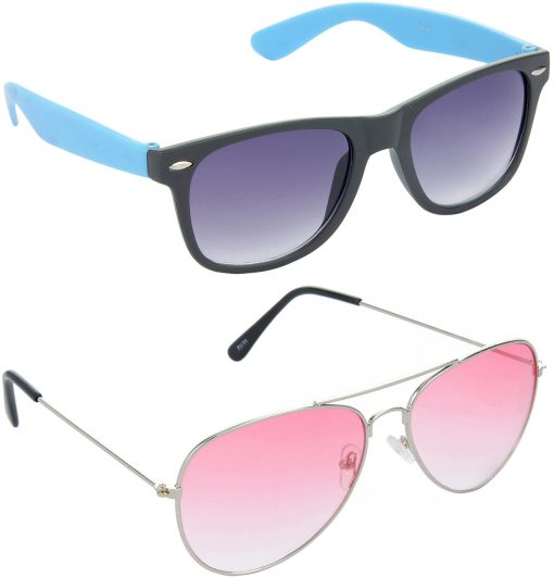 Air Strike Red Lens Silver Frame Rectangular Stylish For Sunglasses Men Women Boys Girls