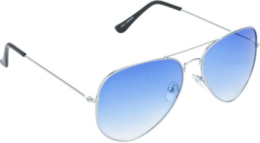 Air Strike Clear Lens Silver Frame Pilot Stylish For Sunglasses Men Women Boys Girls