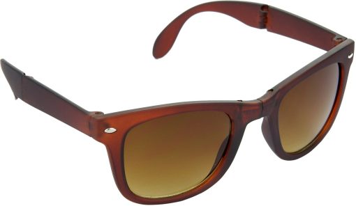 Air Strike Brown Lens Folding Brown Frame Rectangular Stylish For Sunglasses Men Women Boys Girls