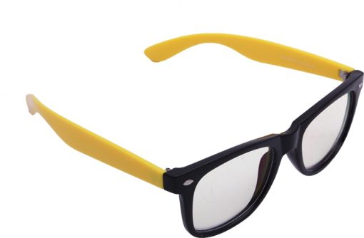 Air Strike Clear Lens Yellow Frame Rectangular Stylish For Sunglasses Men Women Boys Girls