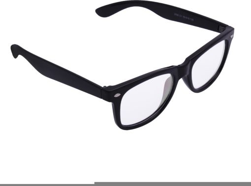 Air Strike Clear Lens Dark Black Frame Rectangular Stylish For Sunglasses Men Women Boys Girls