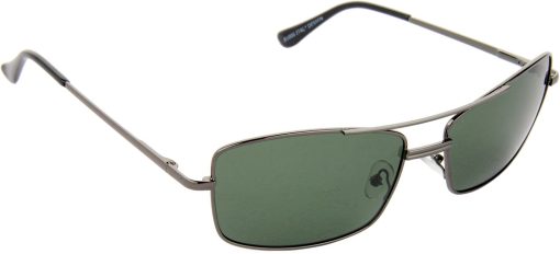 Air Strike Green Lens Gray Frame Rectangular Sunglass Stylish For Sunglasses Men Women Boys Girls