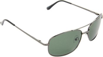 Air Strike Green Lens Gray Frame Rectangular Sunglass Stylish For Sunglasses Men Women Boys Girls