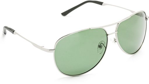 Air Strike Green Lens Silver Frame Pilot Stylish For Sunglasses Men Women Boys Girls