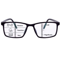 Hrinkar +1.00 Blue Cut Reading Glasses with Anti-Glare Lens for Men and Women in Black Frame
