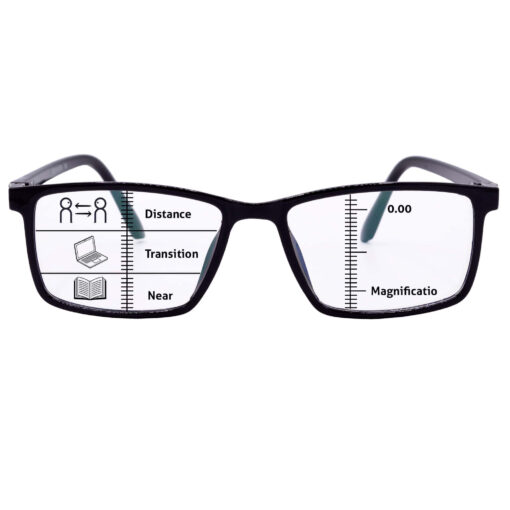 Hrinkar +1.00 Blue Cut Reading Glasses with Anti-Glare Lens for Men and Women in Black Frame