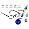 Front view of a pair of stylish unisex computer glasses against a white background.