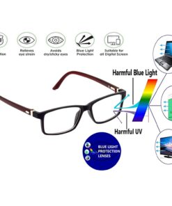 A male developer coding on multiple monitors while wearing computer glasses.