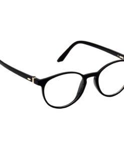 A stack of reports on a desk with a pair of computer glasses on top.