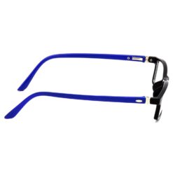 with computer glasses on their desk.