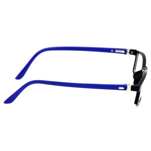 with computer glasses on their desk.