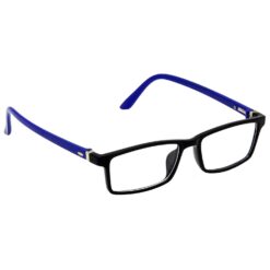 wearing rose gold metal frame computer glasses.