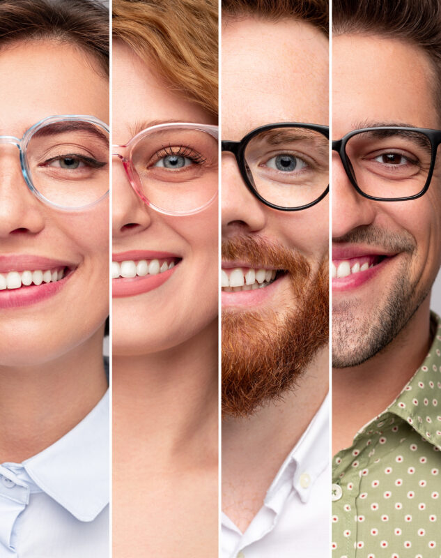 A collection of stylish metal eyewear frames in various classic and modern designs displayed at Hrinkar Optical