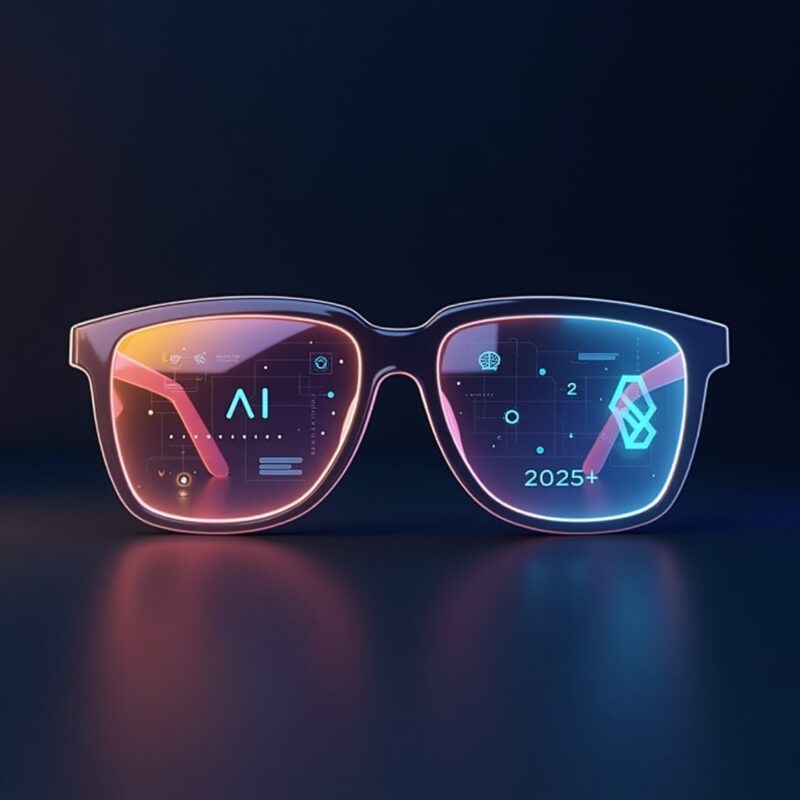 Futuristic progressive glasses with AI and smart technology features representing upcoming innovations