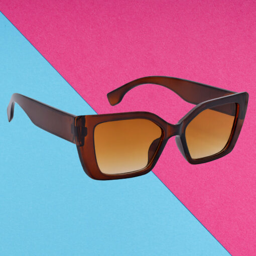 A pair of classic yellow cat-eye sunglasses for teens