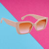 A pair of bold gray cat-eye sunglasses for trendsetters
