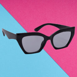 A pair of minimalist pink cat-eye sunglasses for girls