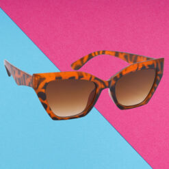 A pair of retro silver cat-eye sunglasses for young women