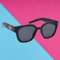 A pair of elegant silver cat-eye sunglasses for teens