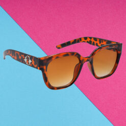 A pair of oversized blue cat-eye sunglasses for women