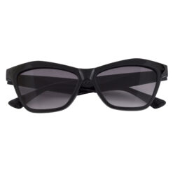 A pair of trendy white cat-eye sunglasses for women