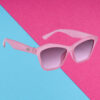 A pair of luxurious blue cat-eye sunglasses for girls
