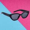A pair of oversized red cat-eye sunglasses for young women