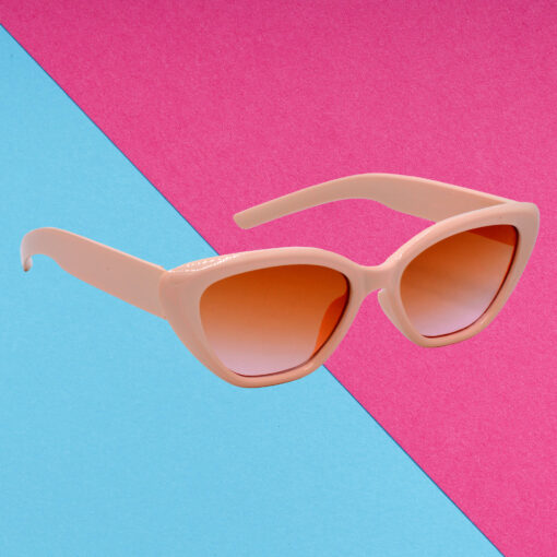 A pair of classic white cat-eye sunglasses for girls